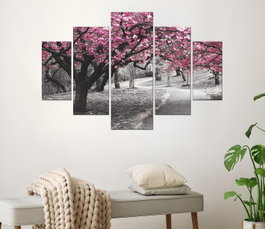 Wallity Cuadro Decorativo de MDF Multicolor de 5 Piezas